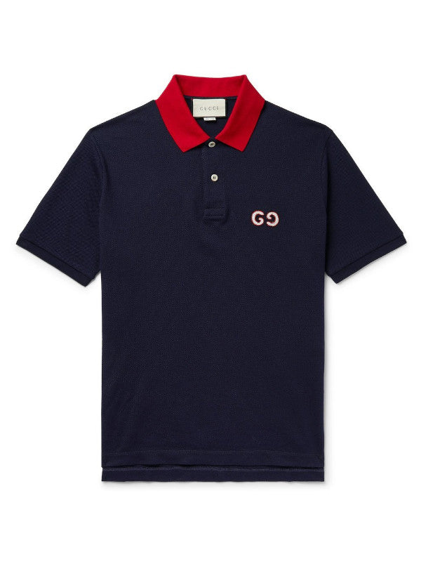 gg embroidered piqué polo shirt