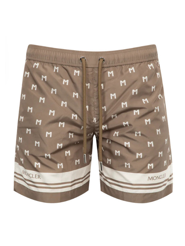 monogram print swim shorts