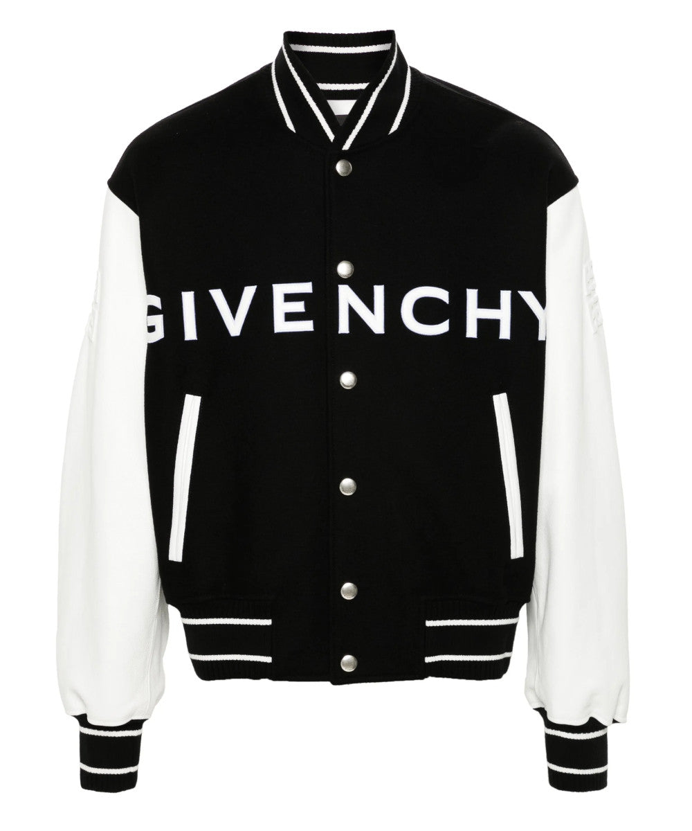monochrome varsity jacket