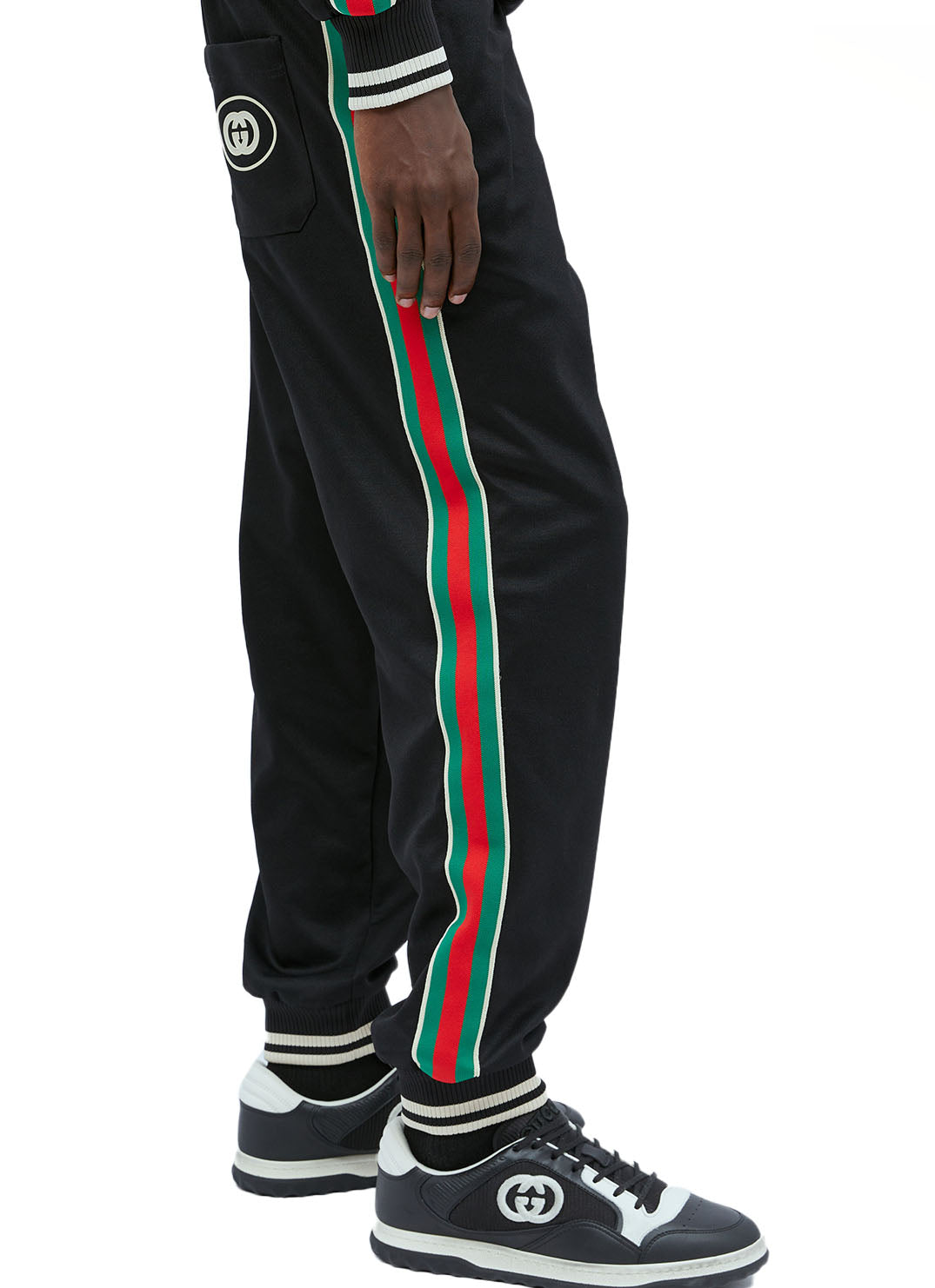 web-stripe track pants