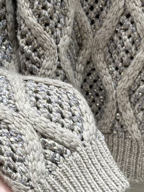 brunello zipped open-knit cardigan