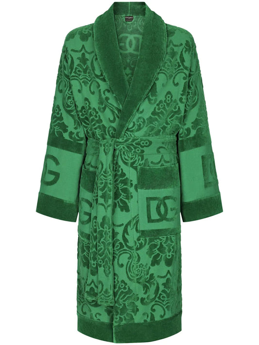 Terry cotton jacquard bath robe