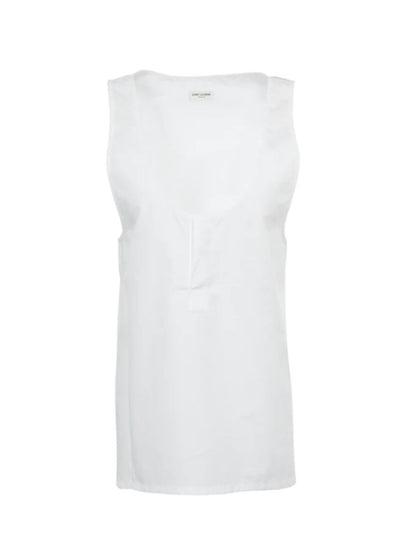 Henley Tank in Cotton Poplin