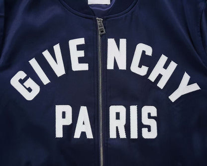 Paris Embroidered Satin Bomber Jacket