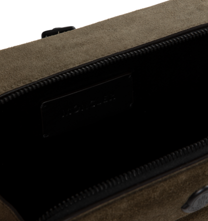Horizontal Suede Crossbody Bag