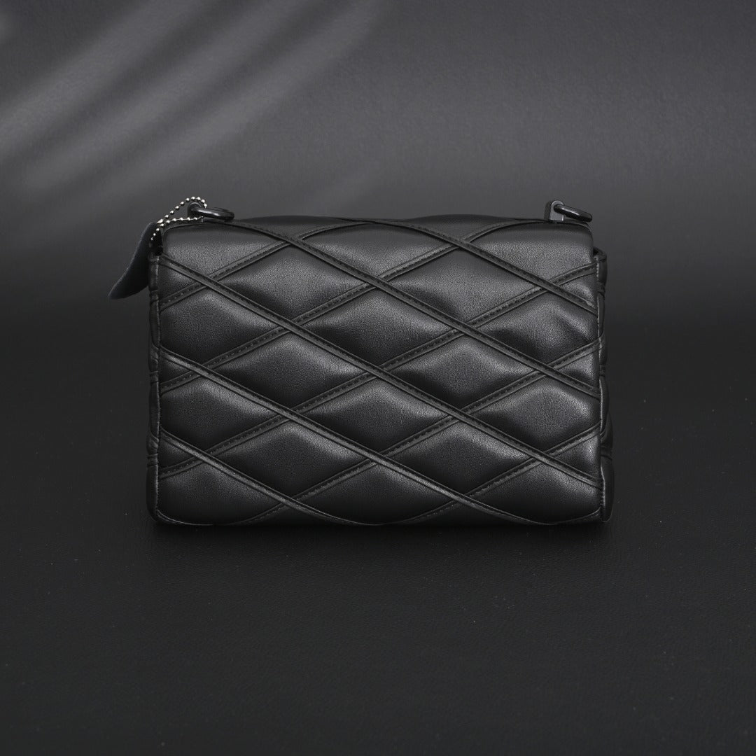 coussin bb bag – quilted black monogram leather