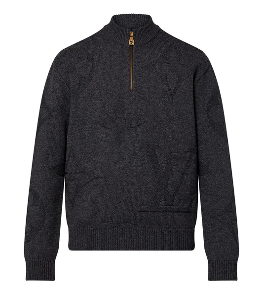 Louis Vuitton Monogram Wool Half-Zip Sweater