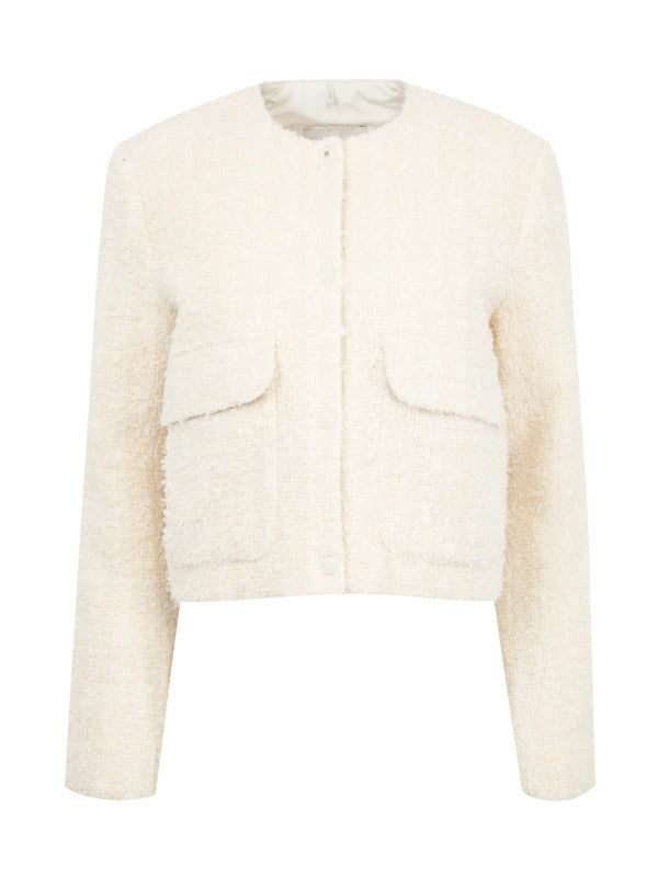 dauphin mixed media cropped jacket