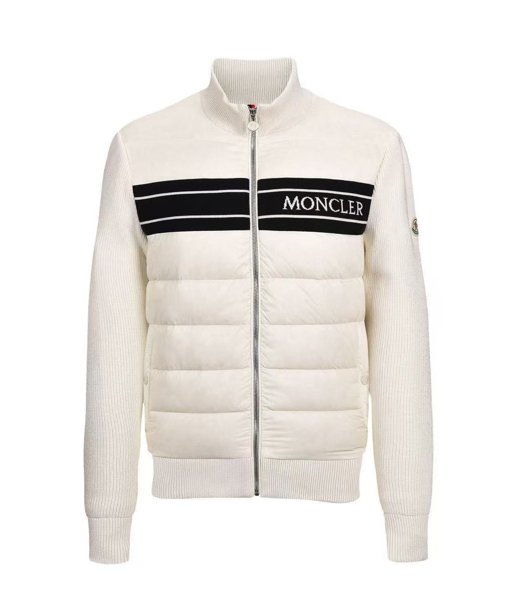 moncler padded knit-down zip jacket