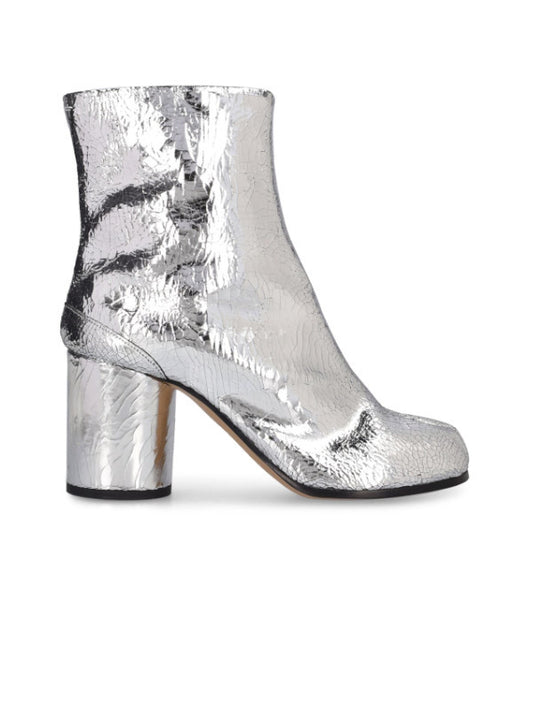 Tabi Crackled Leather Ankle Boots