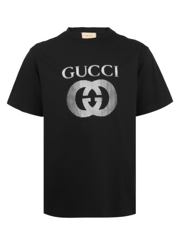 crystal gg logo cotton t-shirt