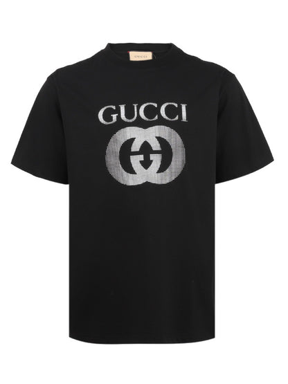 Crystal GG Logo Cotton T-Shirt