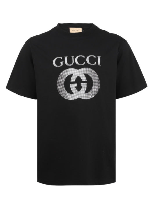 Crystal GG Logo Cotton T-Shirt