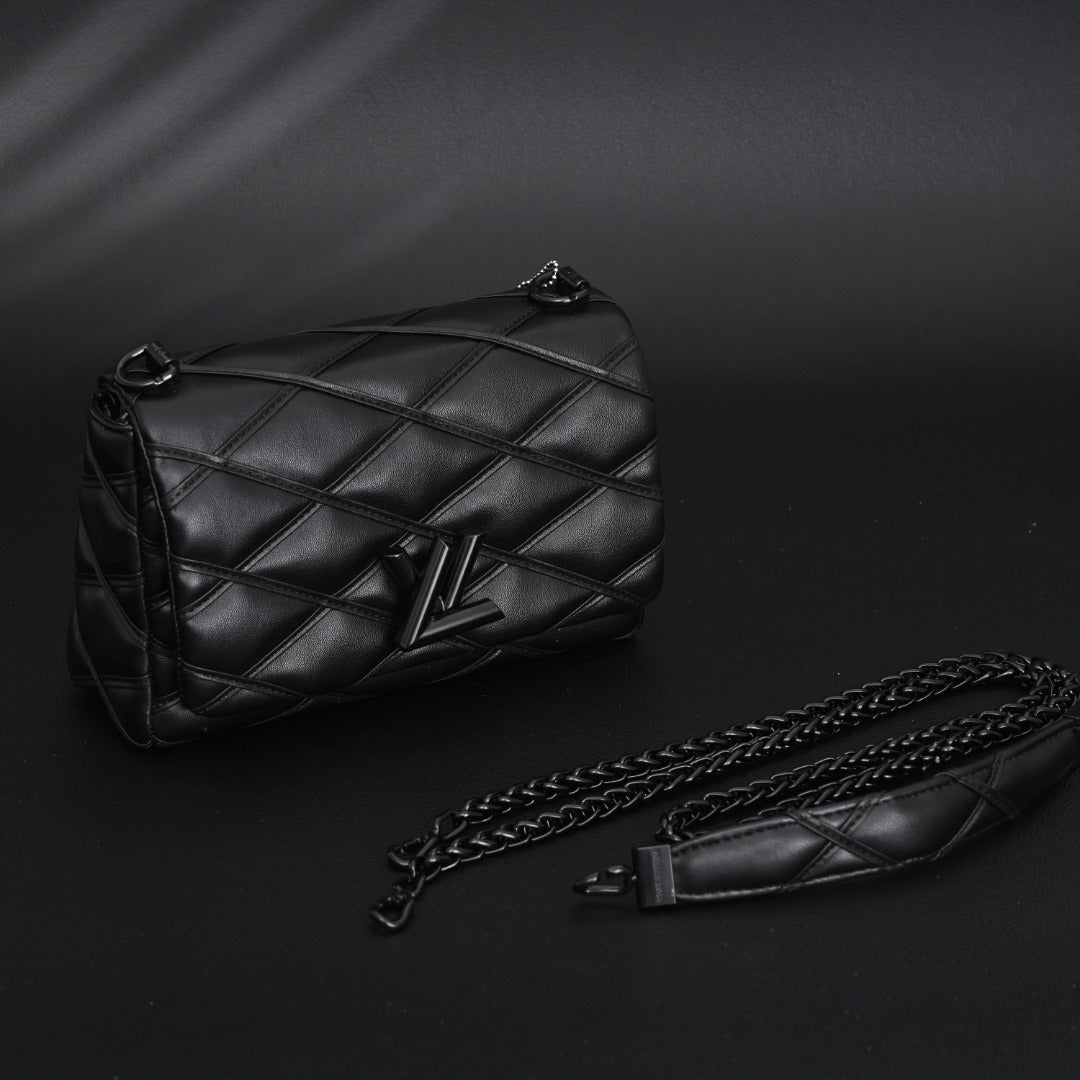 coussin bb bag – quilted black monogram leather