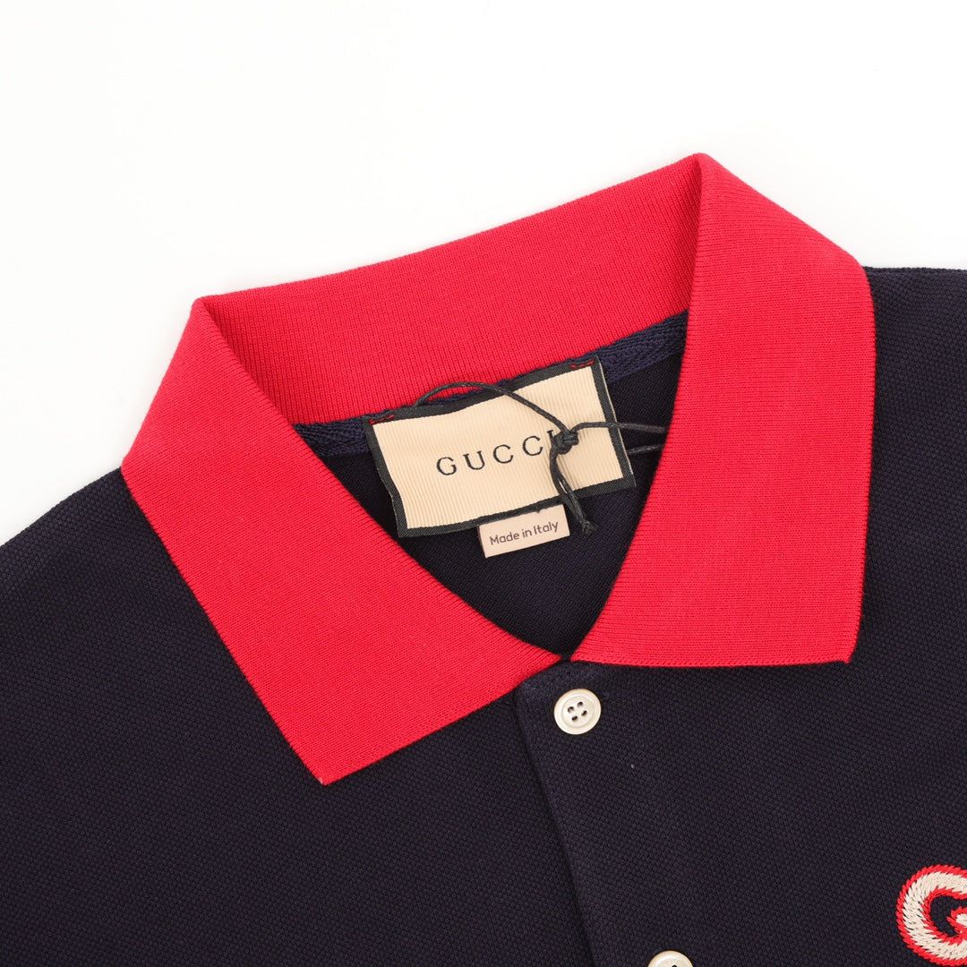 gg embroidered piqué polo shirt