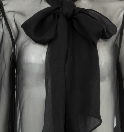 Bow Neck Chiffon Blouse