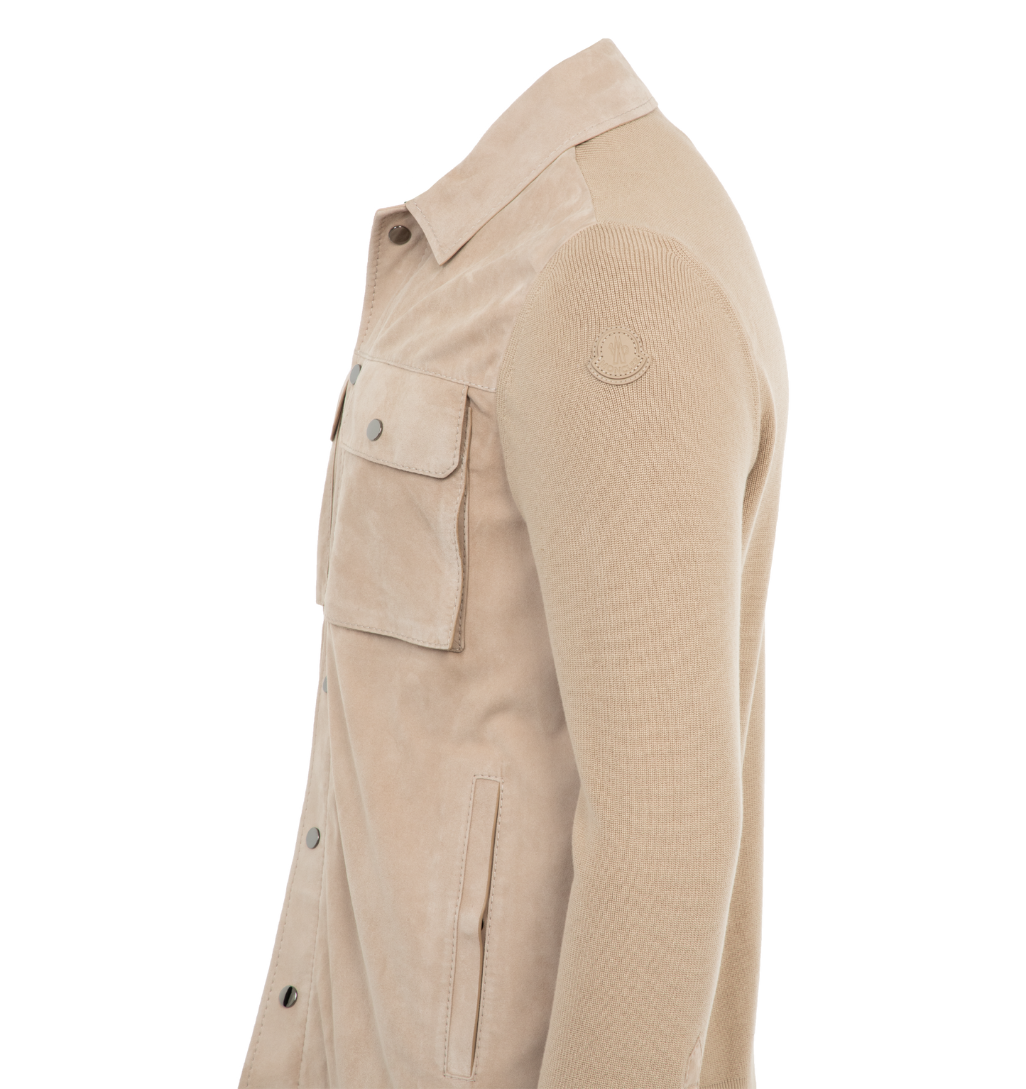 knit hybrid jacket in beige