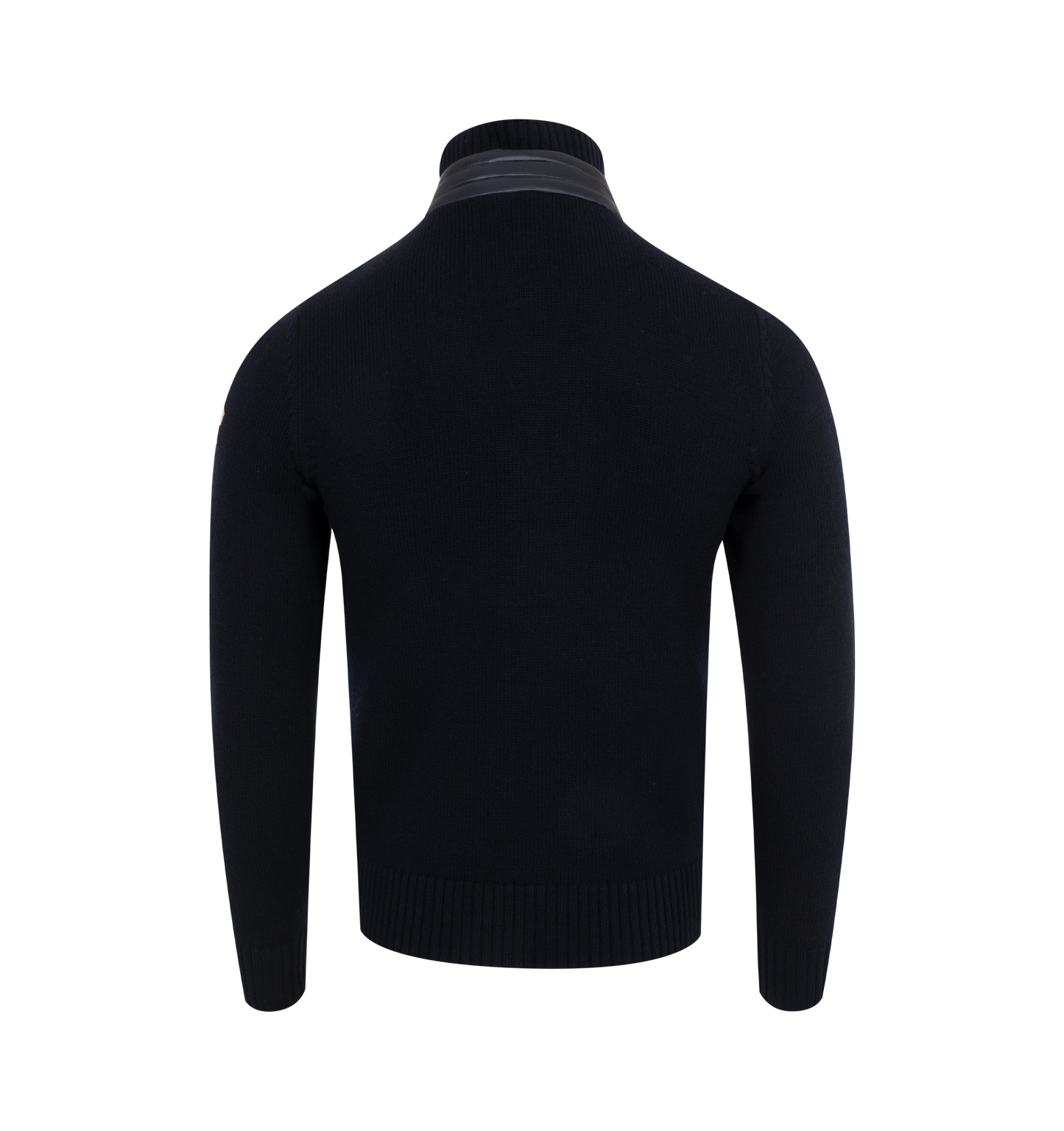 padded wool zip-up cardigan