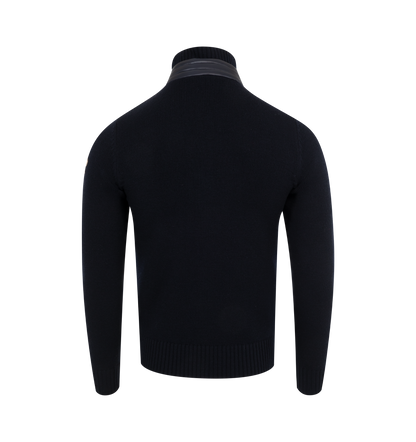Padded Wool Zip-Up Cardigan