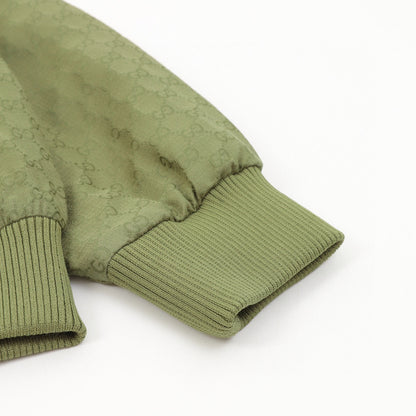 Green Monogram Zip-Up Hoodie