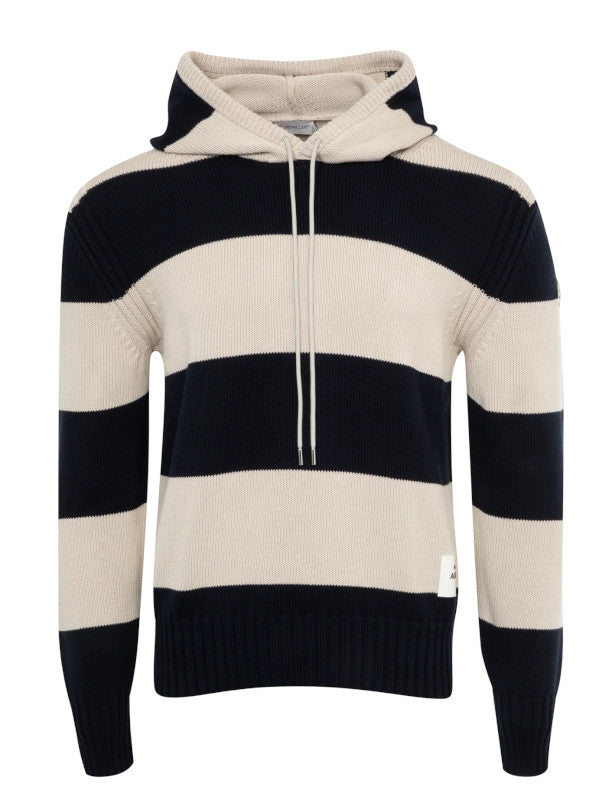 striped knit hoodie
