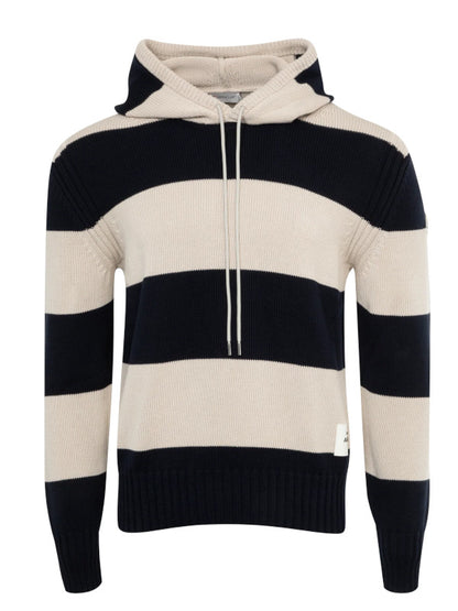 Striped Knit Hoodie