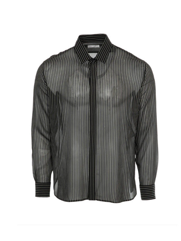 pinstripe silk shirt