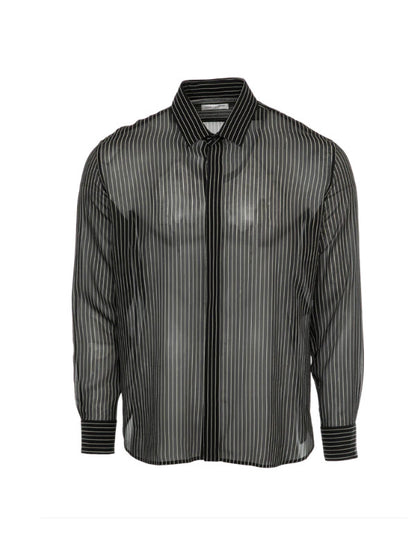 Pinstripe Silk Shirt