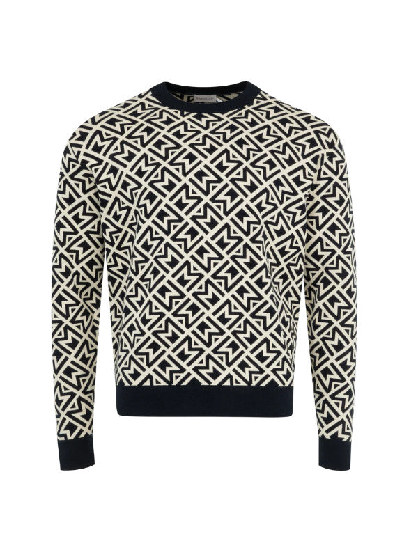 monogram jacquard sweater
