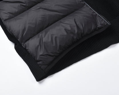 Knit-Sleeve Down Puffer Jacket