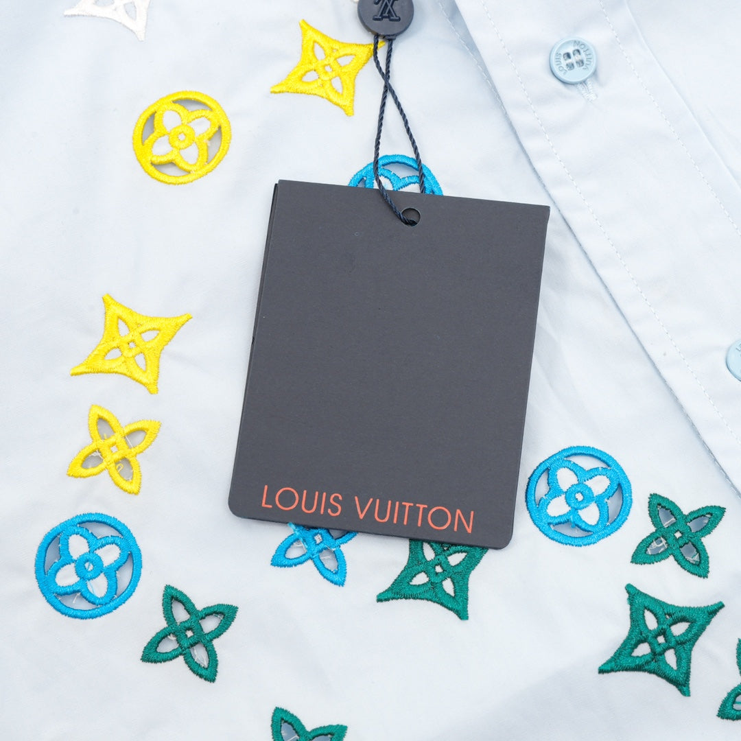 rainbow monogram gradient shirt – light blue