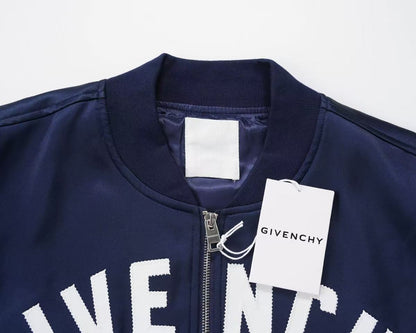 Paris Embroidered Satin Bomber Jacket