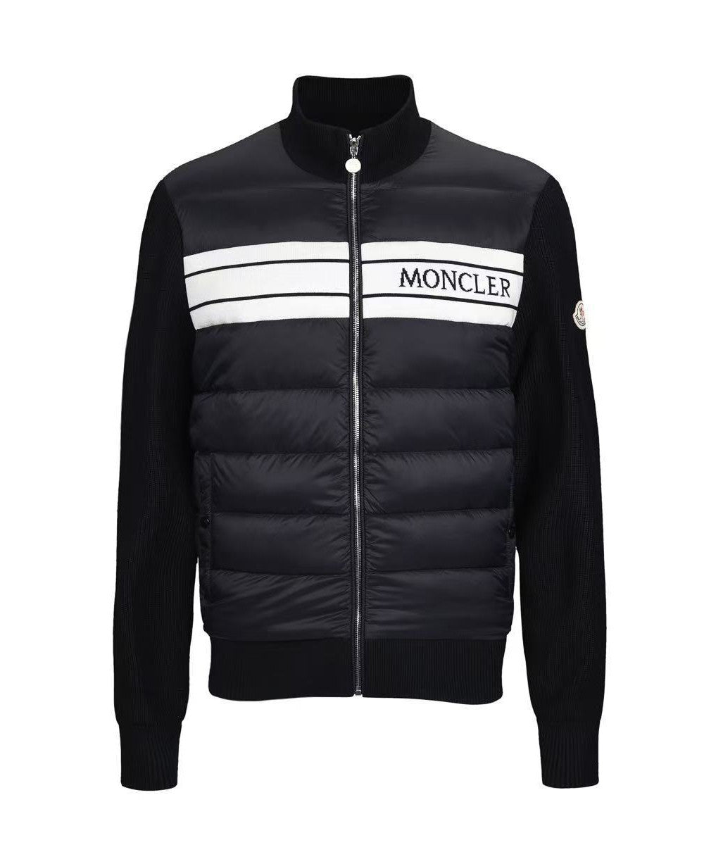 moncler padded knit-down zip jacket