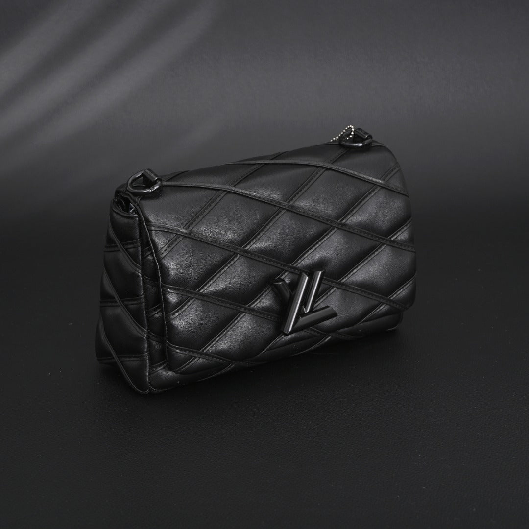 coussin bb bag – quilted black monogram leather