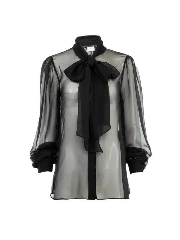 bow neck chiffon blouse