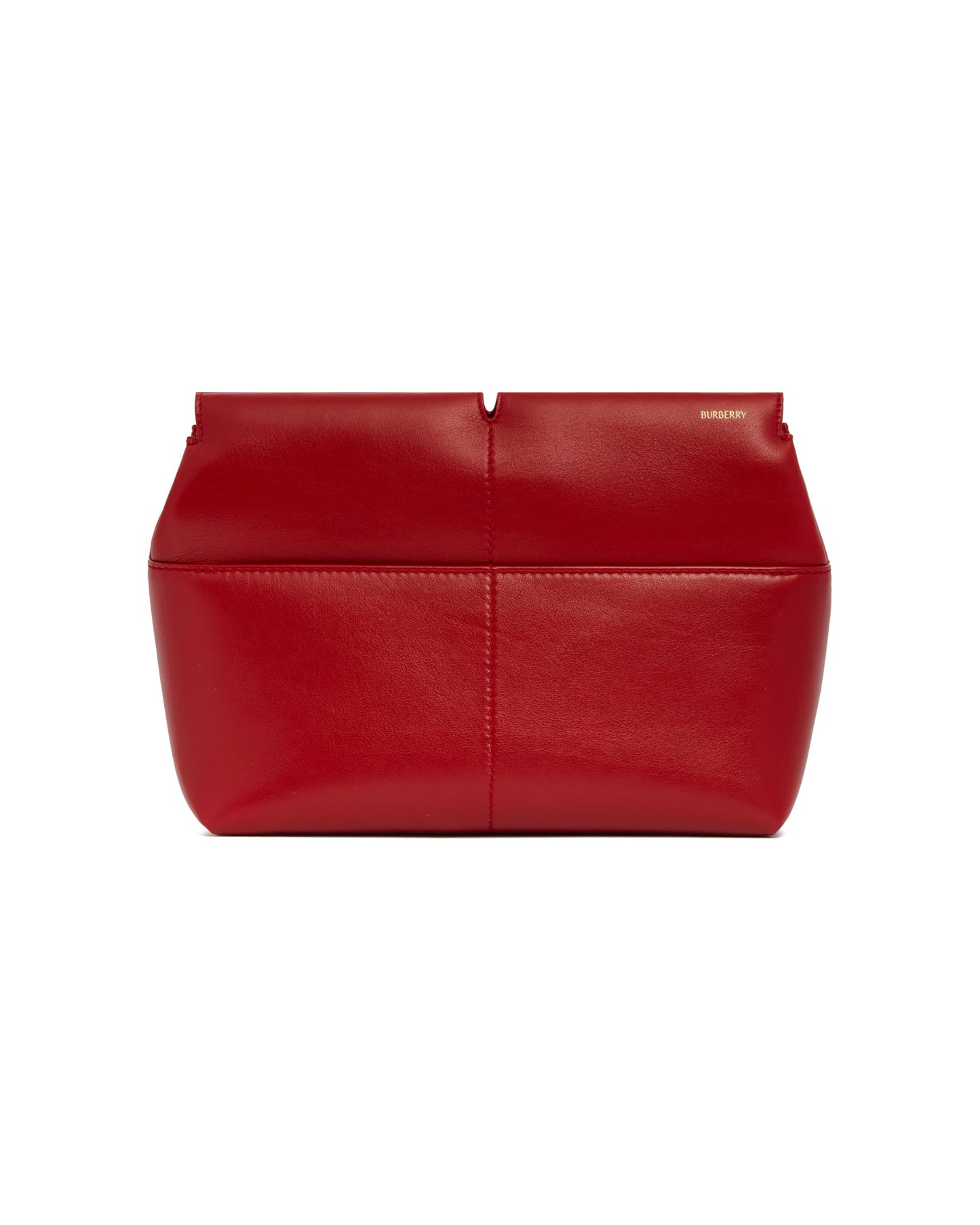 red snip leather clutch
