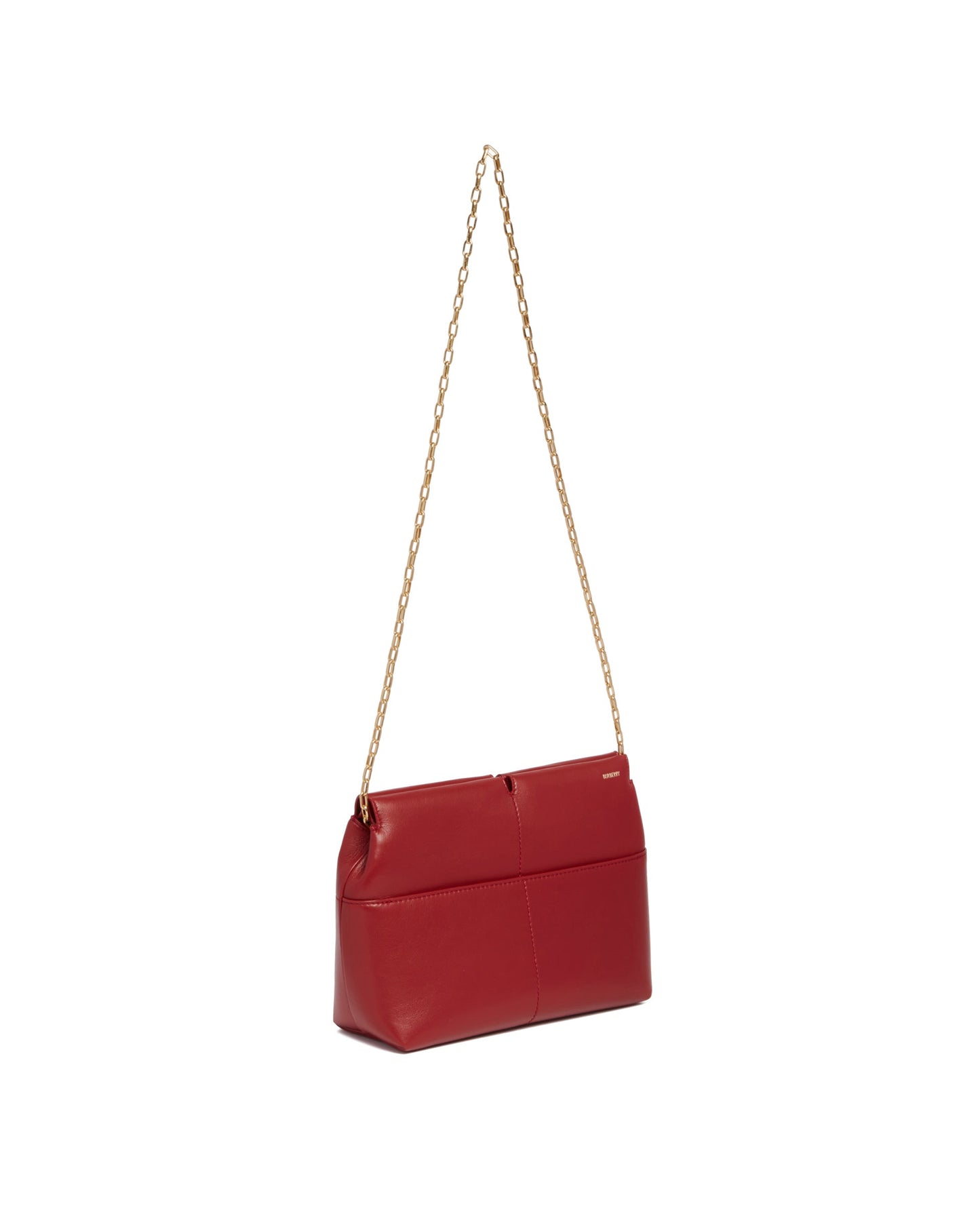 red snip leather clutch