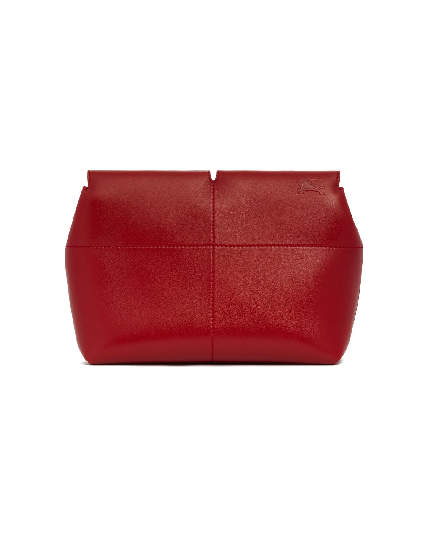red snip leather clutch