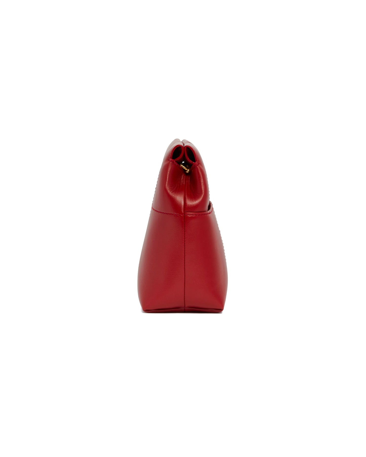 red snip leather clutch