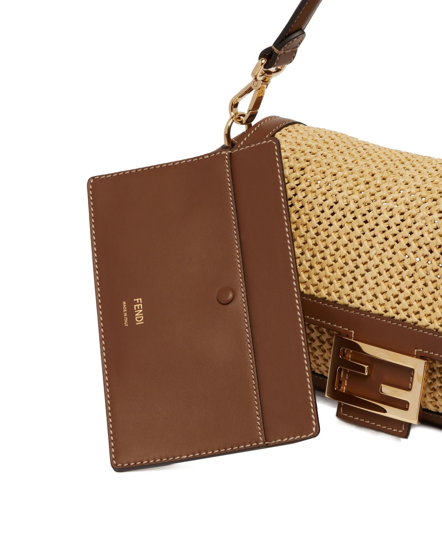 baguette brown and raffia bag