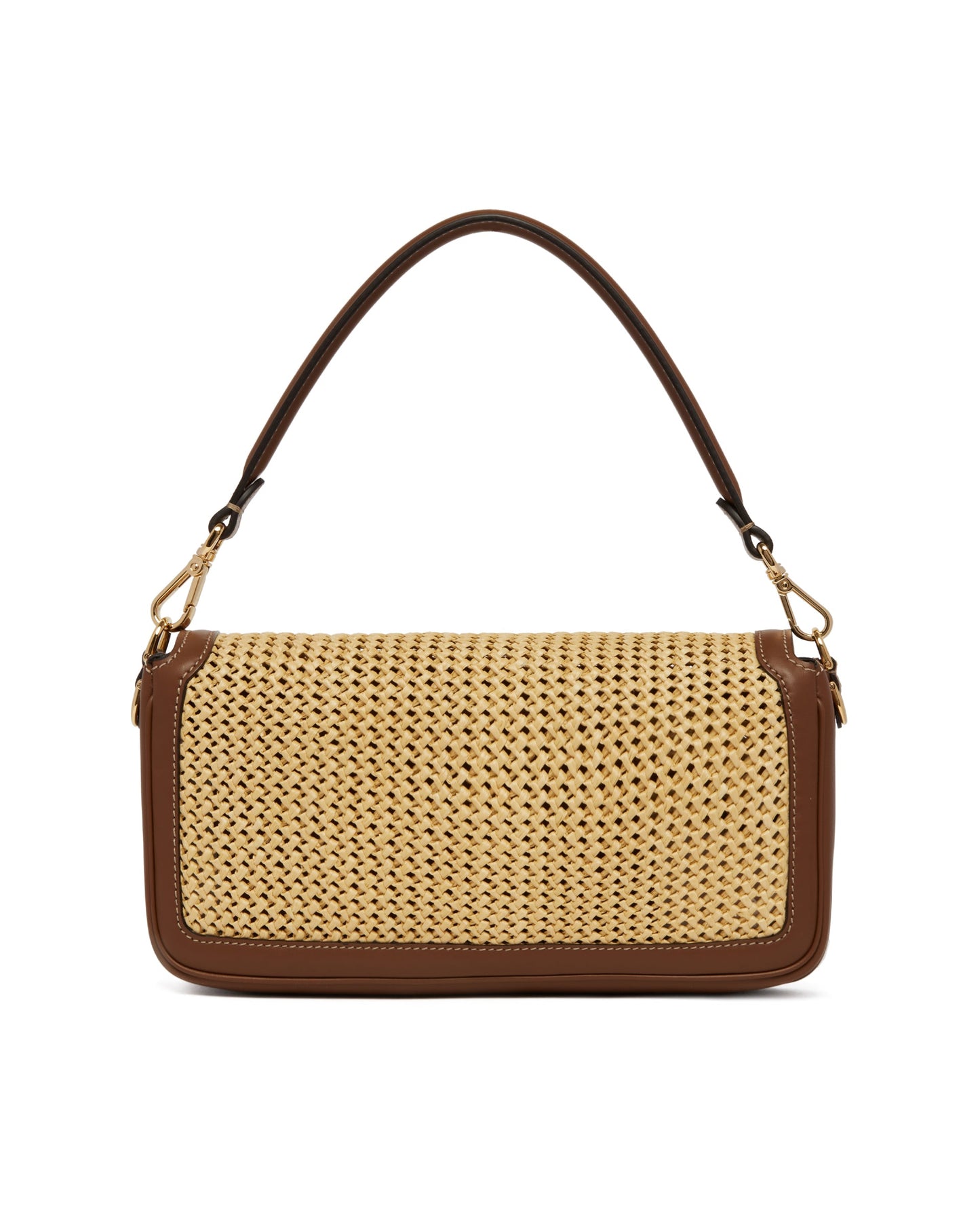 baguette brown and raffia bag