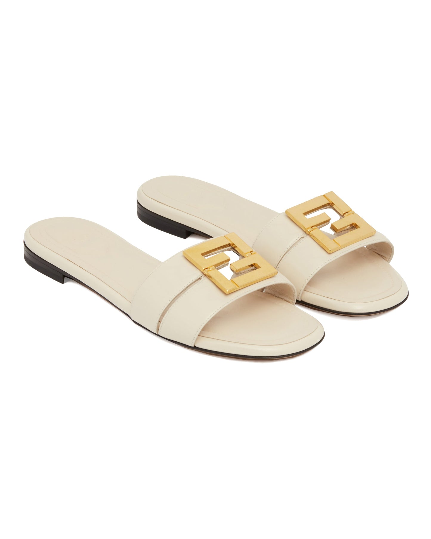 ffold white flat sandals