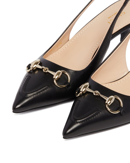 Black Pumps with Horsebit Detail