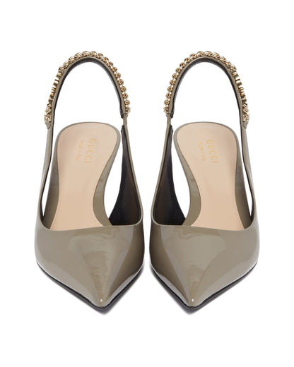 Gray Signoria Slingback Pumps