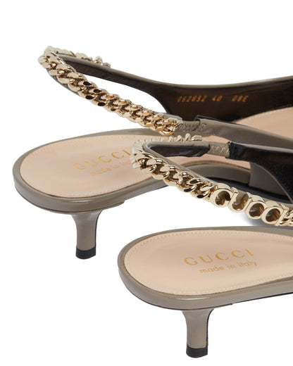 Gray Signoria Slingback Pumps