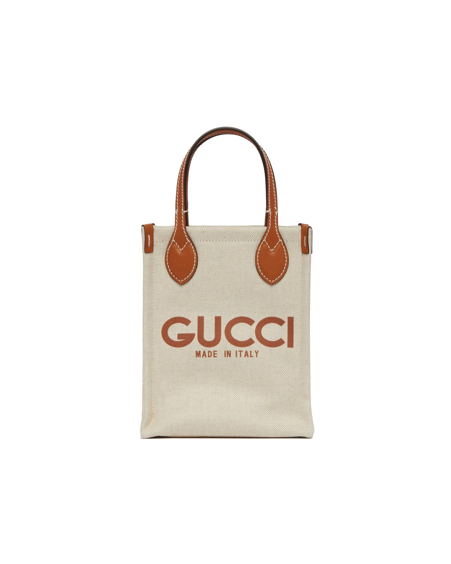 beige logoed bag