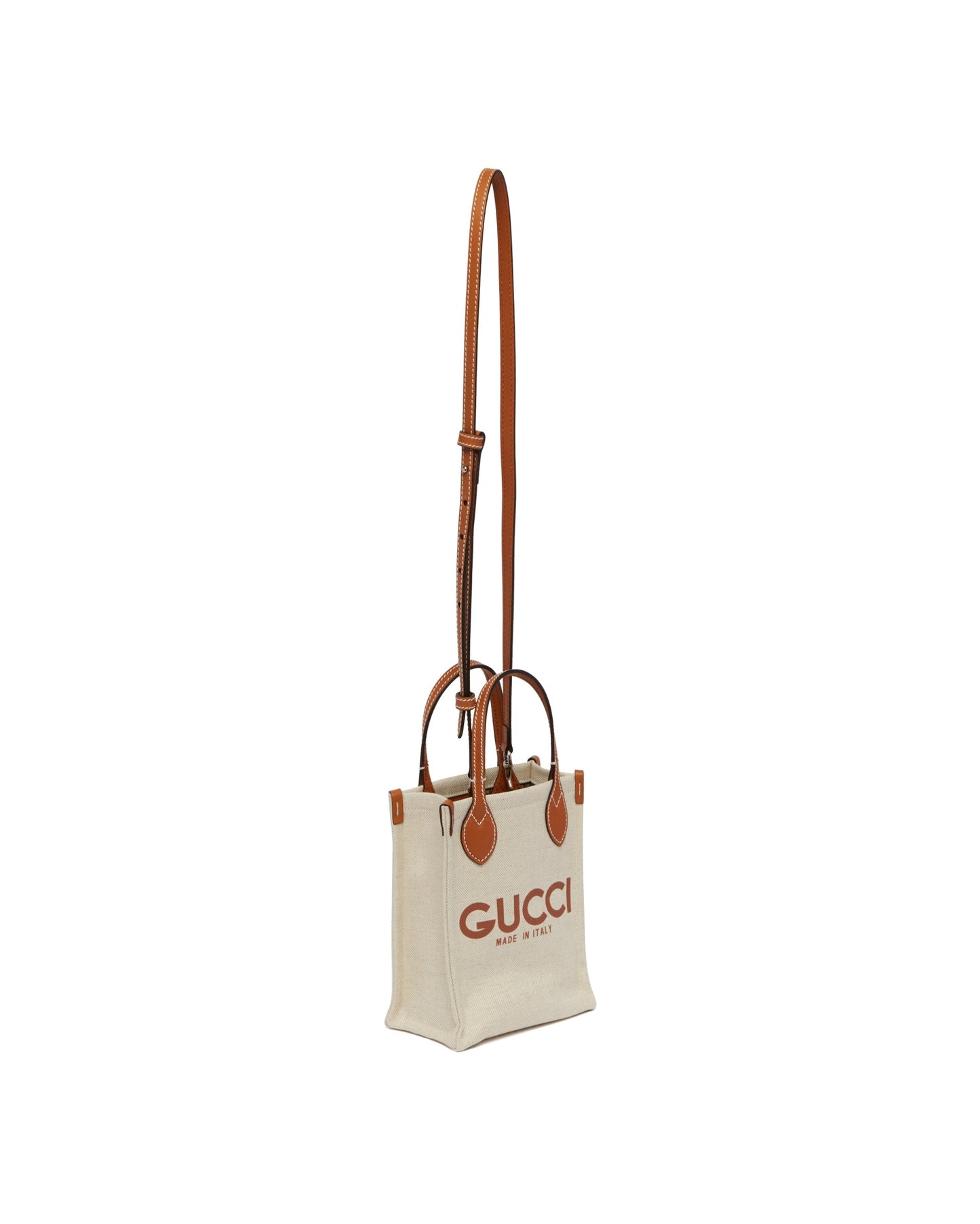 beige logoed bag