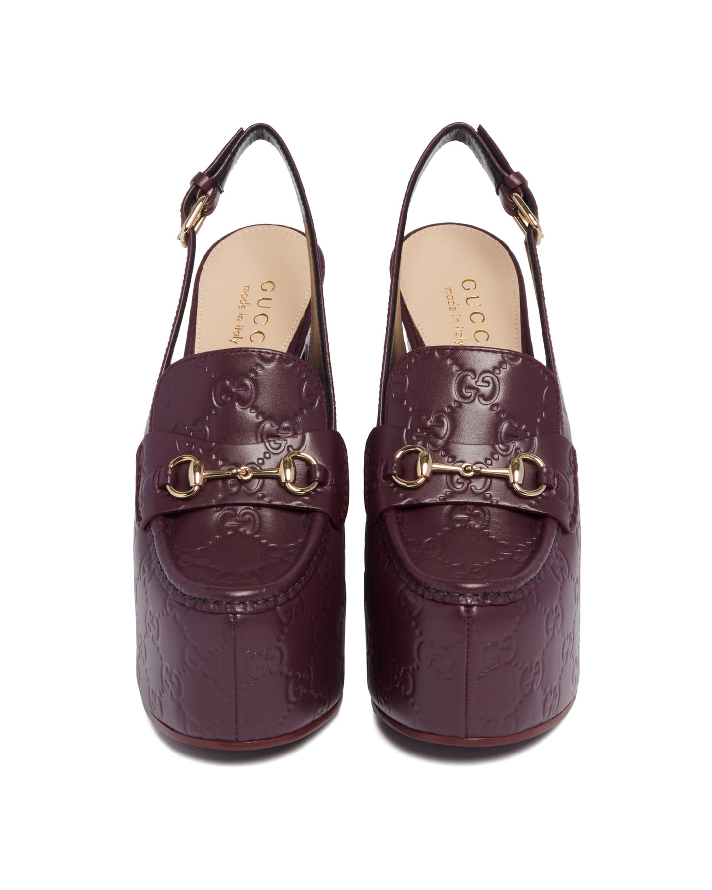 purple platform loafers