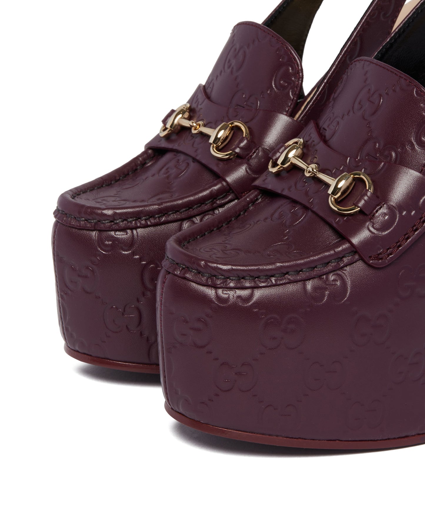 purple platform loafers