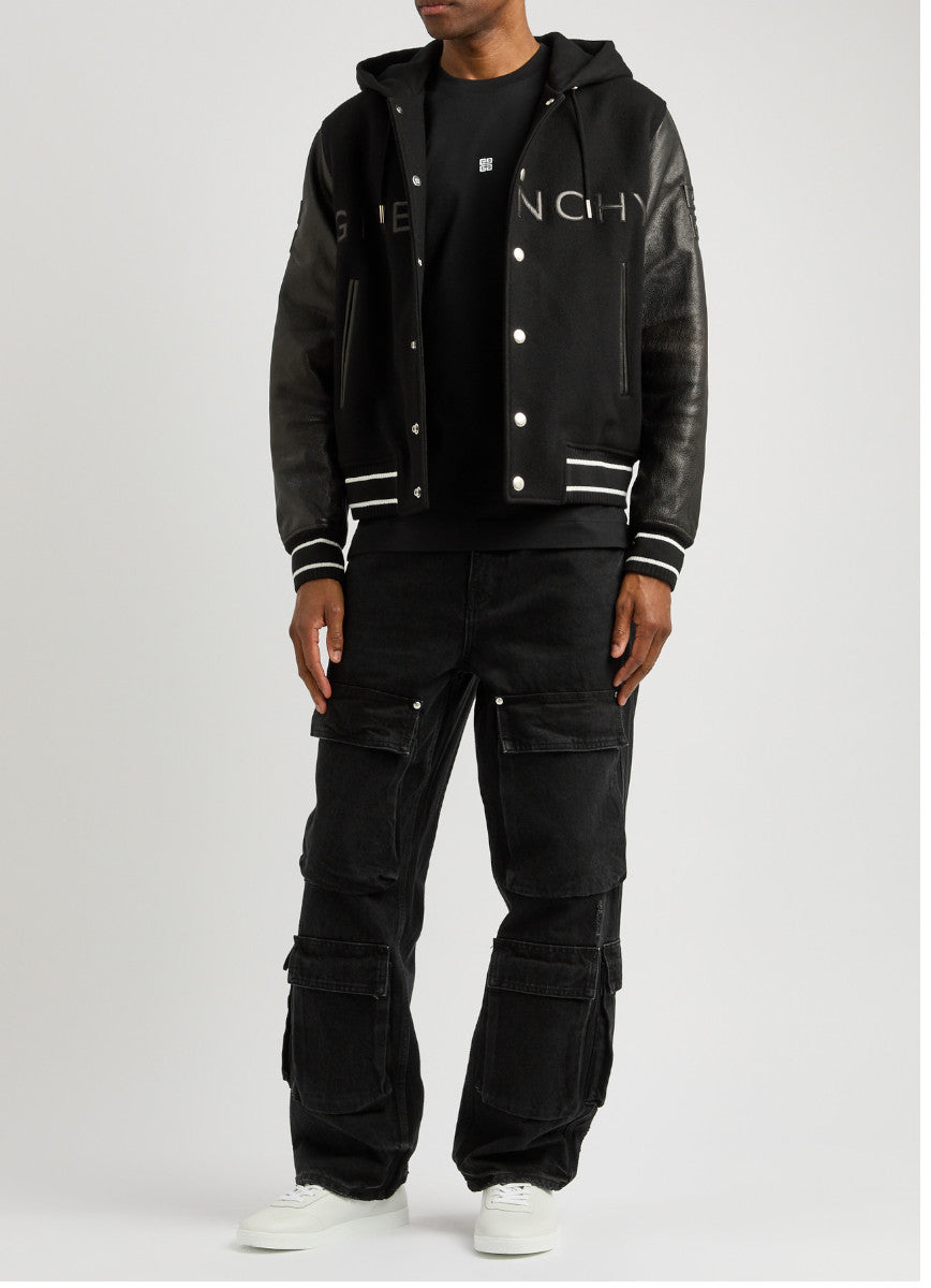 varsity jacket with hood